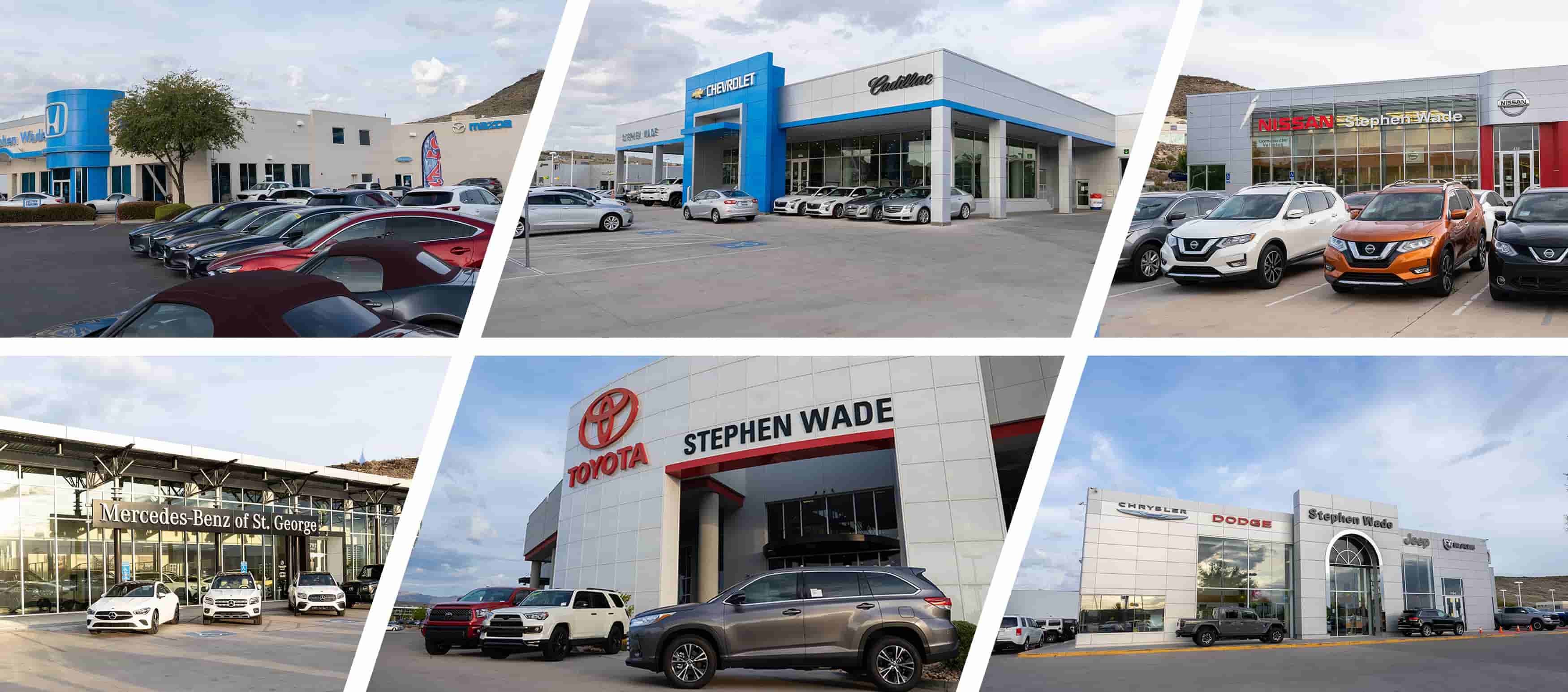modern collage of our dealerships